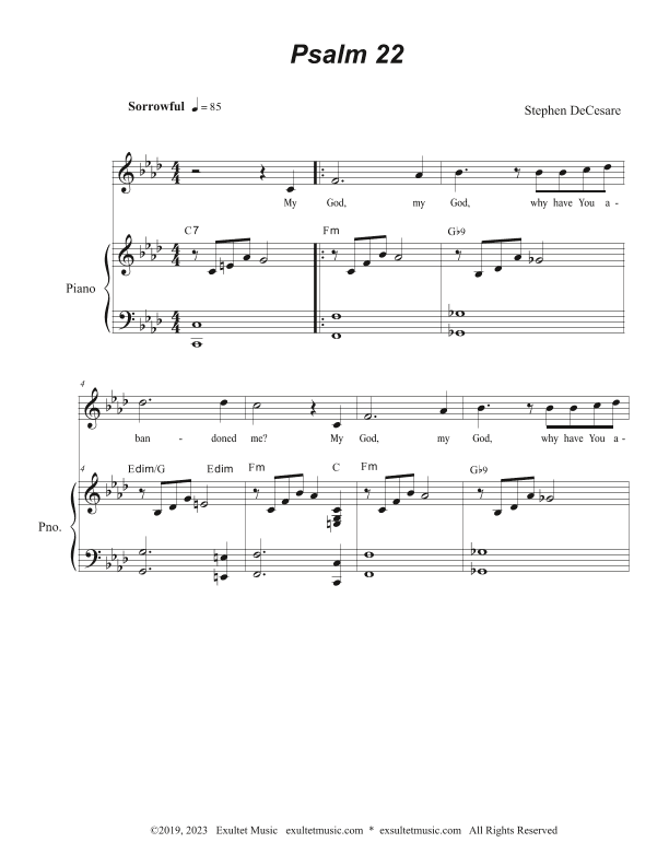 Psalm 22 (My God, My God) (Vocal solo - Medium Key)