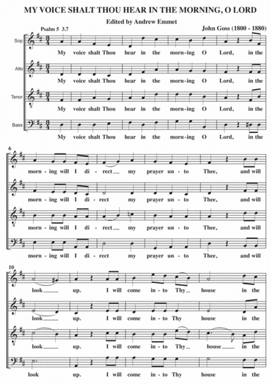 My Voice Shalt Thou Hear In The Morning O Lord A Cappella SATB (arr. Edited by Andrew Emmet)