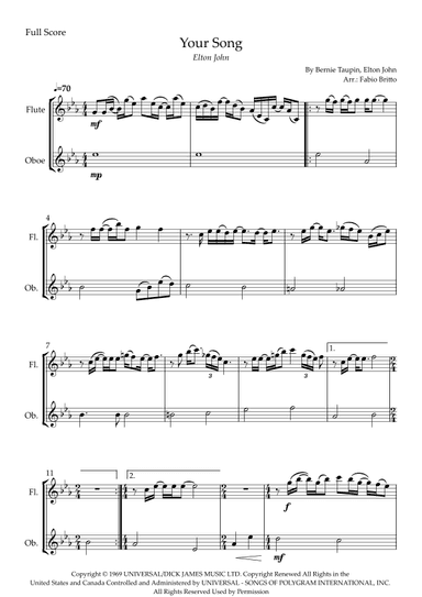 Your Song (arr. Fabio Britto)