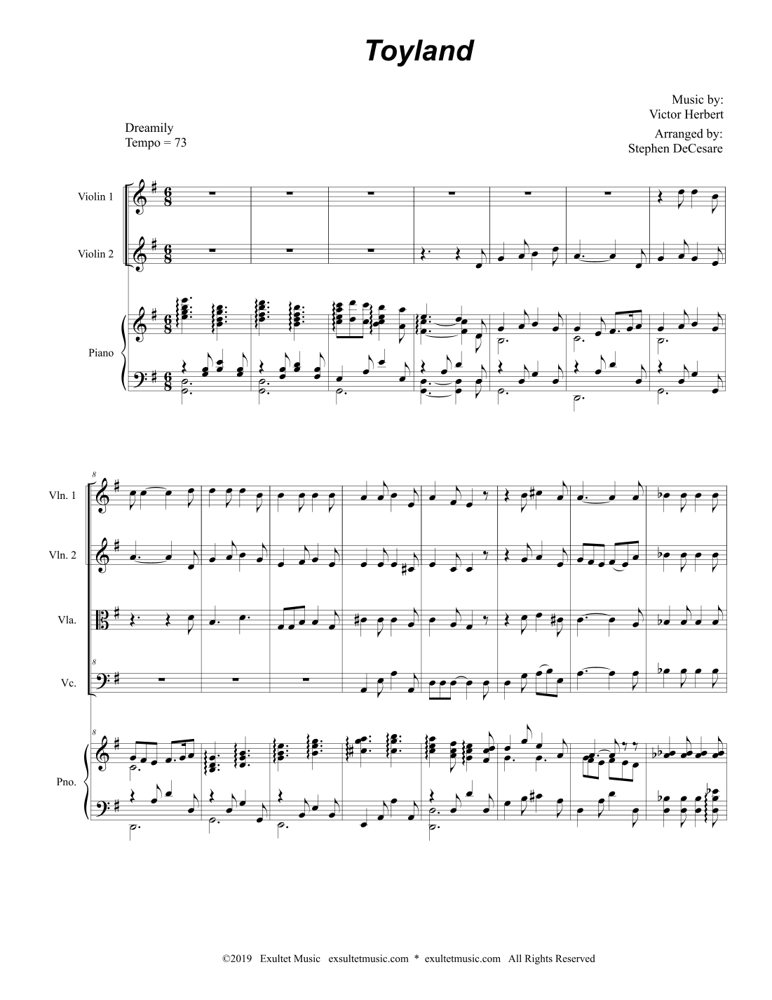 Toyland (String Quartet and Piano) (arr. Stephen DeCesare)