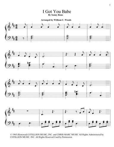 I Got You Babe (arr. William C. Woods)