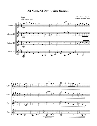 All Night, All Day (Guitar Quartet) (arr. Juan C. Davila)