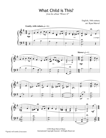 What Child is This (arr. Ryan Marvel)