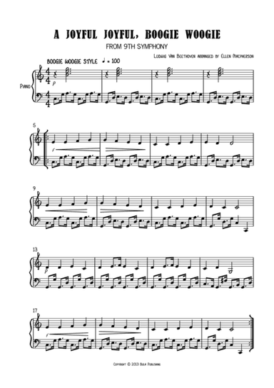 A JOYFUL JOYFUL, BOOGIE WOOGIE - EASY PIANO (arr. Ellen Macpherson)