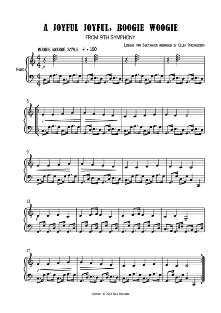 A JOYFUL JOYFUL, BOOGIE WOOGIE - EASY PIANO (arr. Ellen Macpherson)