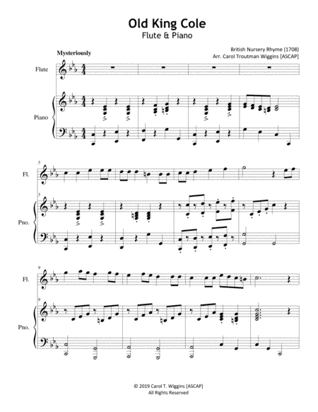 Old King Cole (Flute & Piano) (arr. Carol Troutman Wiggins [ASCAP])