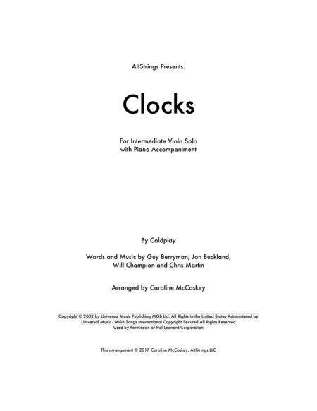 Clocks (arr. Caroline McCaskey)
