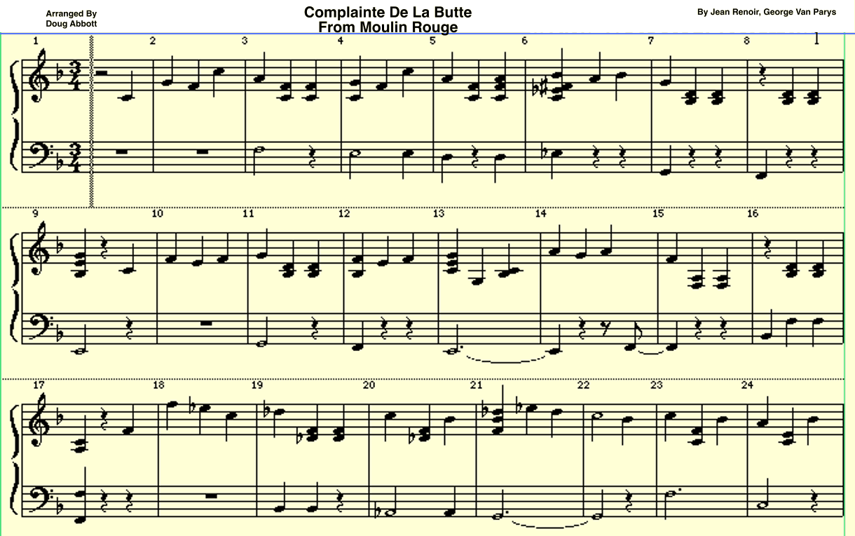 Complainte De La Butte (arr. Doug Abbott)