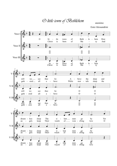 O little town in Bethelehem, Choir (arr. Ester Alessandrini)