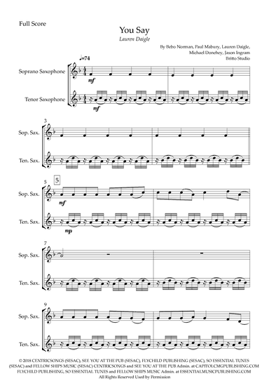 You Say (arr. Fabio Britto)