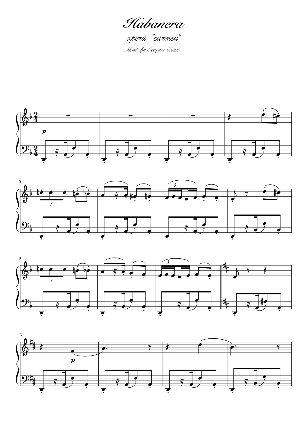 Habanera (arr. pfkaori)