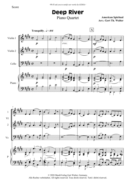 Deep River (arr. Gert Th. Walter)