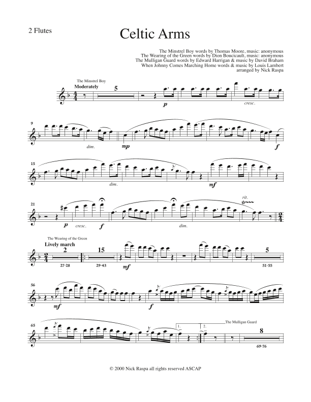 Celtic Arms - Flute part (arr. Nick Raspa)