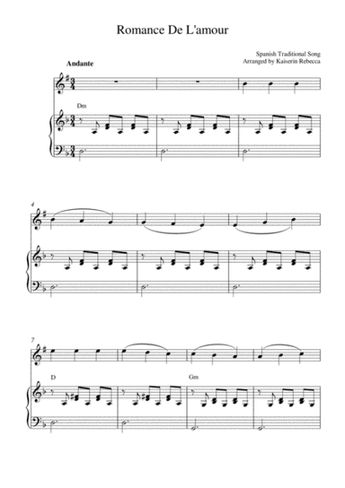 Romance De L'amour (soprano sax solo and piano accompaniment) (arr. Kaiserin Rebecca)
