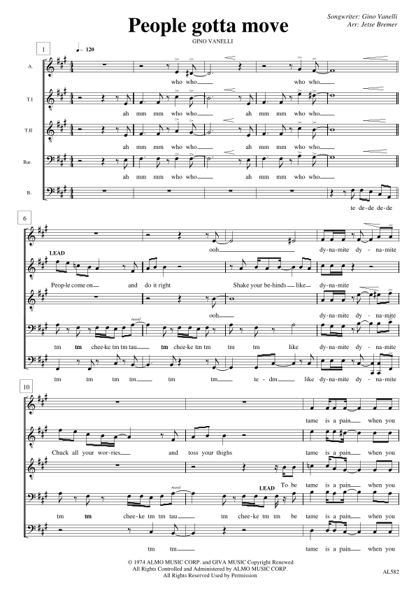 People Gotta Move (arr. Jetse Bremer)