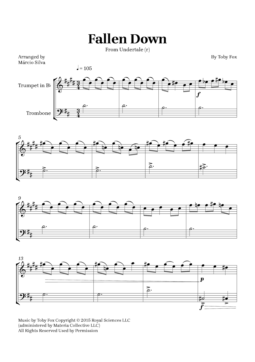 Fallen Down (arr. Márcio Silva)