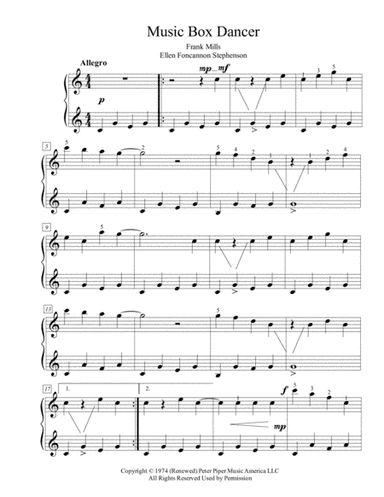 Music Box Dancer (arr. Ellen Foncannon Stephenson)