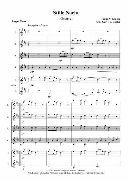 Silent Night (arr. Gert Th. Walter)