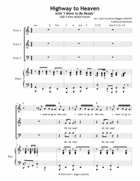 "Highway to Heaven" with "I Want to Be Ready" (arr. Carol Troutman Wiggins)