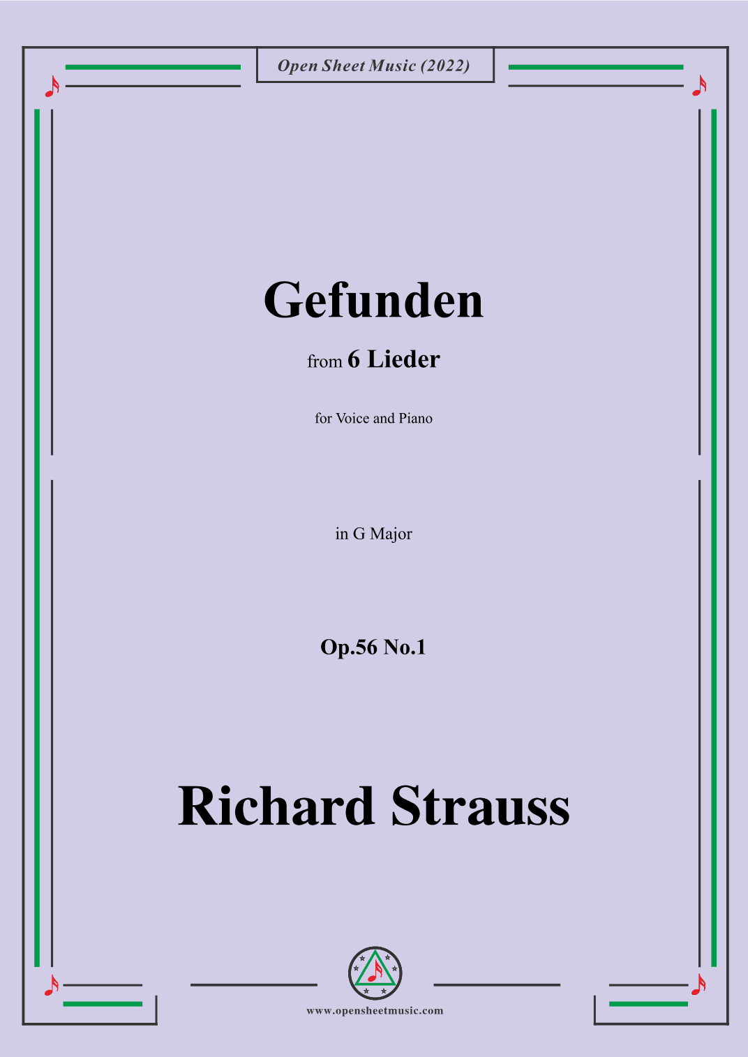 Richard Strauss-Gefunden,in G Major,Op.56 No.1 (arr. OSM Press)