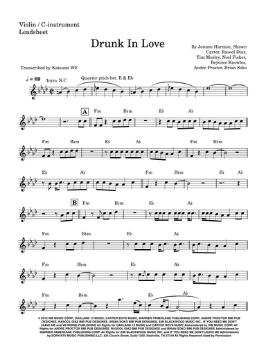Drunk In Love (arr. Katsumi WF)