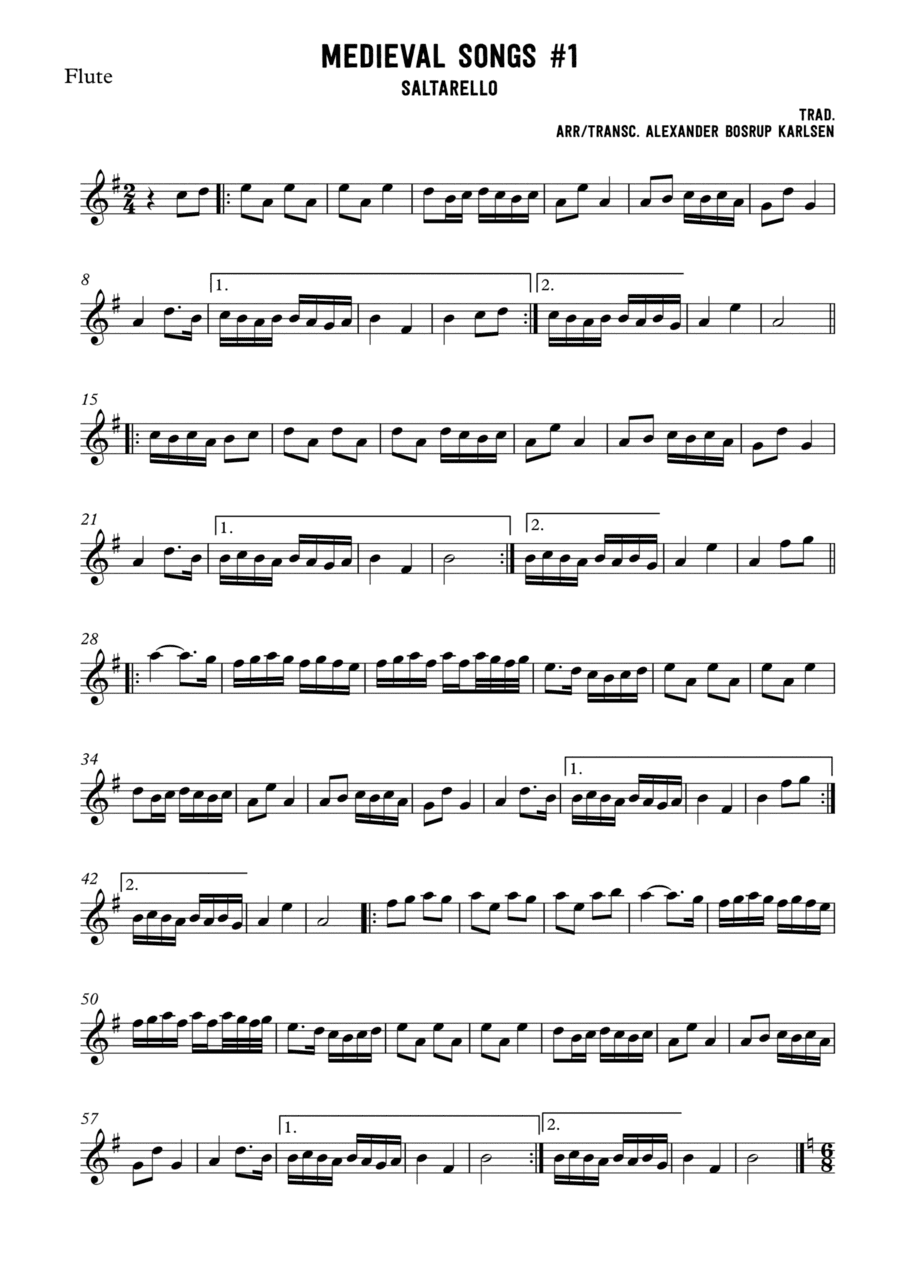 Medieval songs #1 (arr. Alexander Bosrup Karlsen)