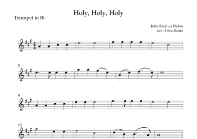 Holy, Holy, Holy (Traditional Christian Song) for Trumpet in Bb (arr. Fabio Britto)