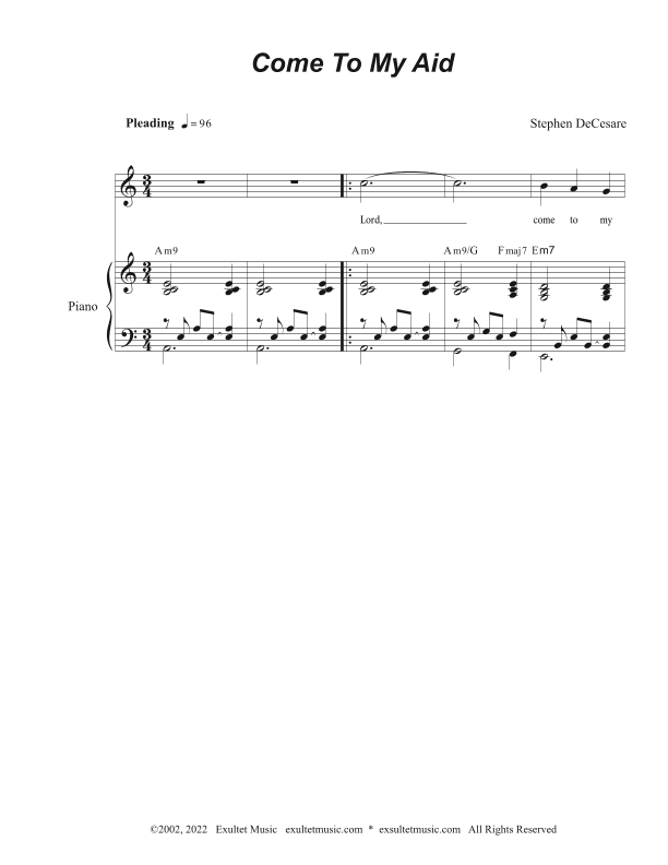 Come To My Aid (Unison choir)