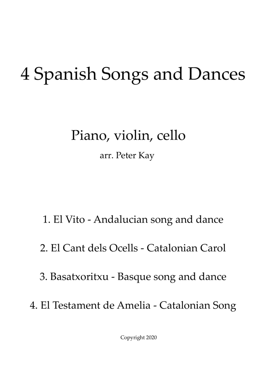 4 Spanish Songs and Dances for Piano Trio (arr. Peter Kay)