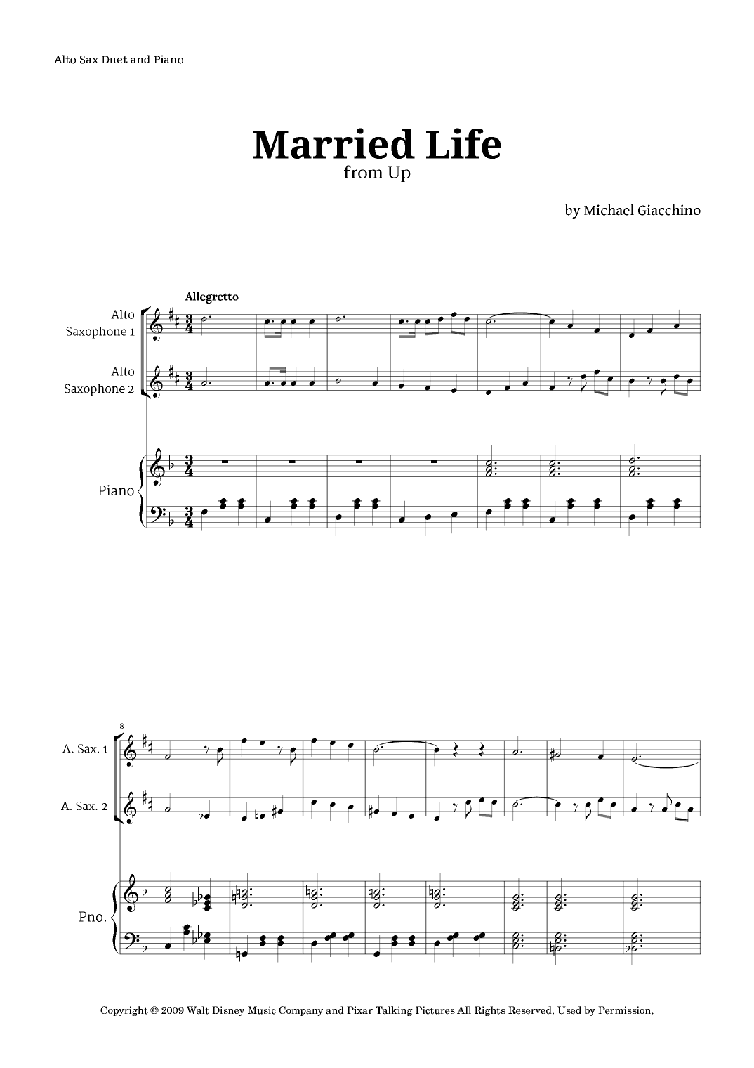 Married Life (arr. Langanho)