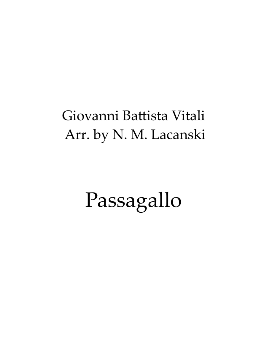 Passagallo (arr. Nick Lacanski)