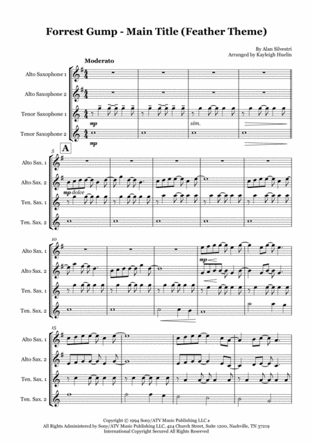 Forrest Gump - Main Title (Feather Theme)  from the Paramount Motion Picture FORREST GUMP (arr. Kayleigh Huelin)