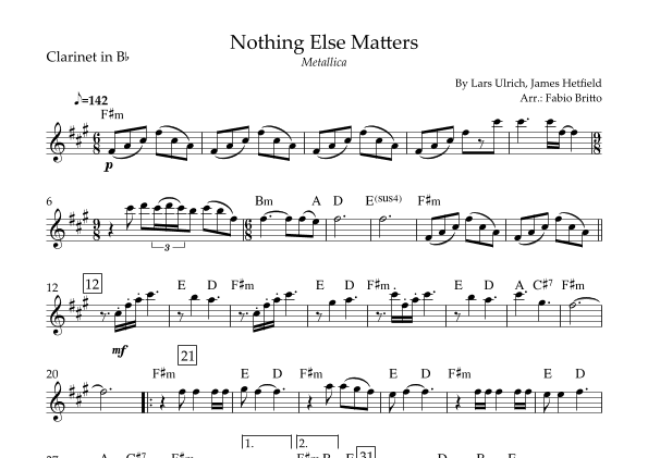 Nothing Else Matters (arr. Fabio Britto)