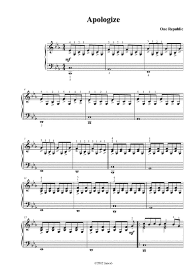 Apologize (arr. Thomas Jancso)