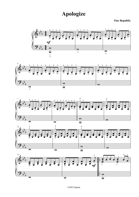 Apologize (arr. Thomas Jancso)