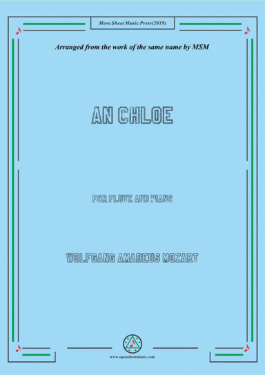 Mozart-An Chloe, for Flute and Piano (arr. MSM)