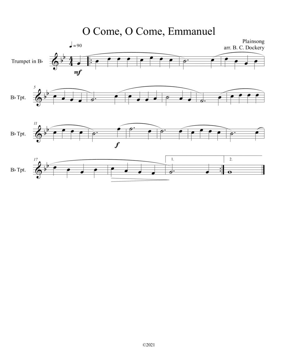 O Come, O Come, Emmanuel (Trumpet Solo) (arr. B. C. Dockery)