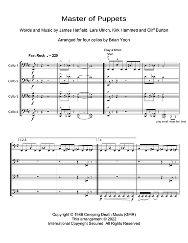 Master Of Puppets (arr. Brian Yoon)