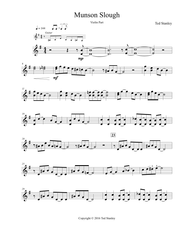 Munson Slough - Optional Violin Part
