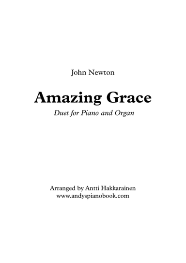 Amazing Grace - Piano & Organ Duet (arr. Antti Hakkarainen)