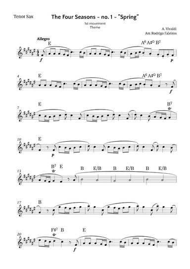 The Four Seasons - Spring (arr. Rodrigo Faleiros)