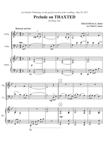 Prelude on "Thaxted" (Piano trio) (arr. Paul S. Jones)