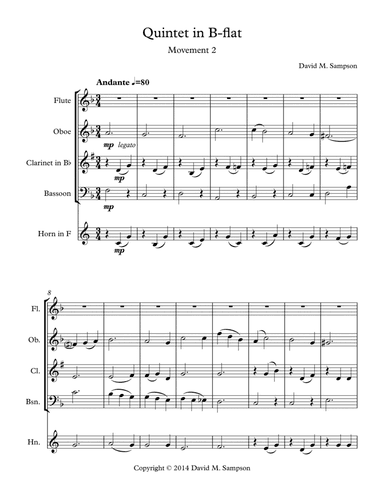 Quintet in B-flat Mvt 2.