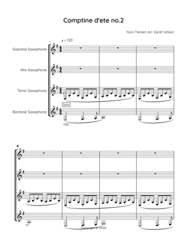 Comptine D Ete N 2 (arr. Sarah Wilson)