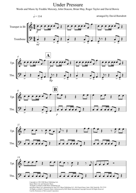 Under Pressure (arr. David Burndrett)