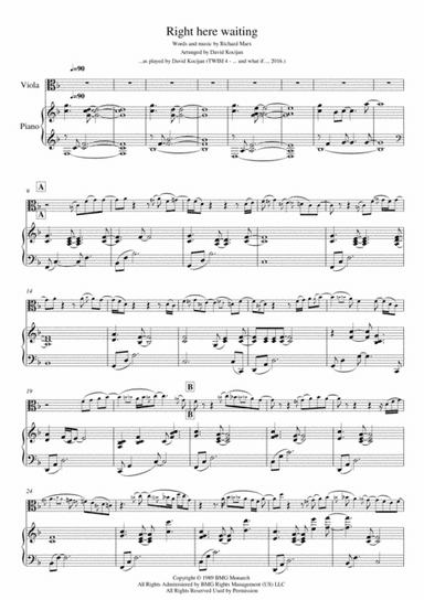 Right Here Waiting (arr. David Kocijan)