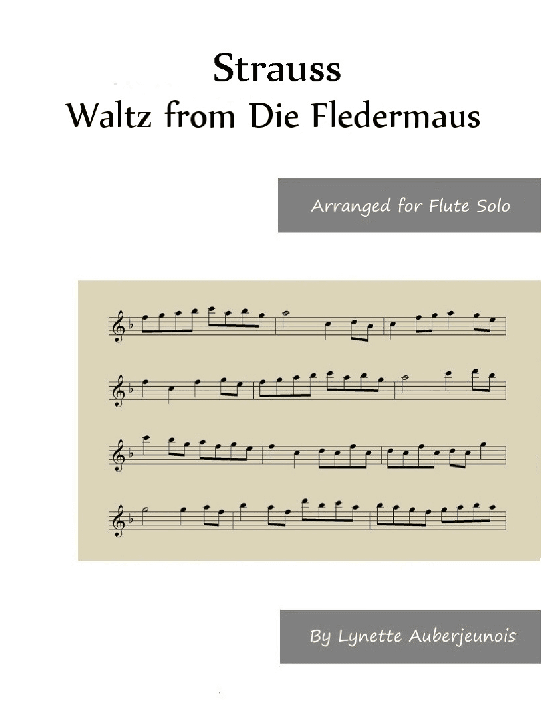 Die Fledermaus Waltz - Flute Solo (arr. Lynette Auberjeunois)