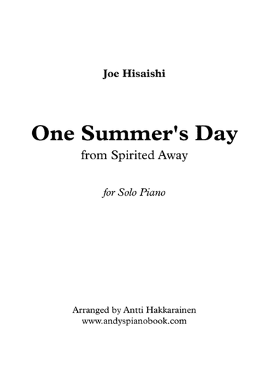 Ano Natsue (one Summer's Day) (arr. Antti Hakkarainen)