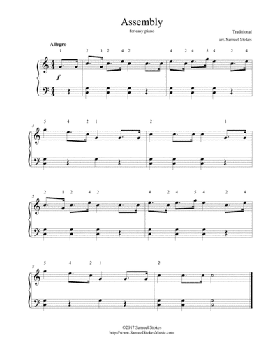 Assembly (bugle call) - for easy piano (arr. Samuel Stokes)