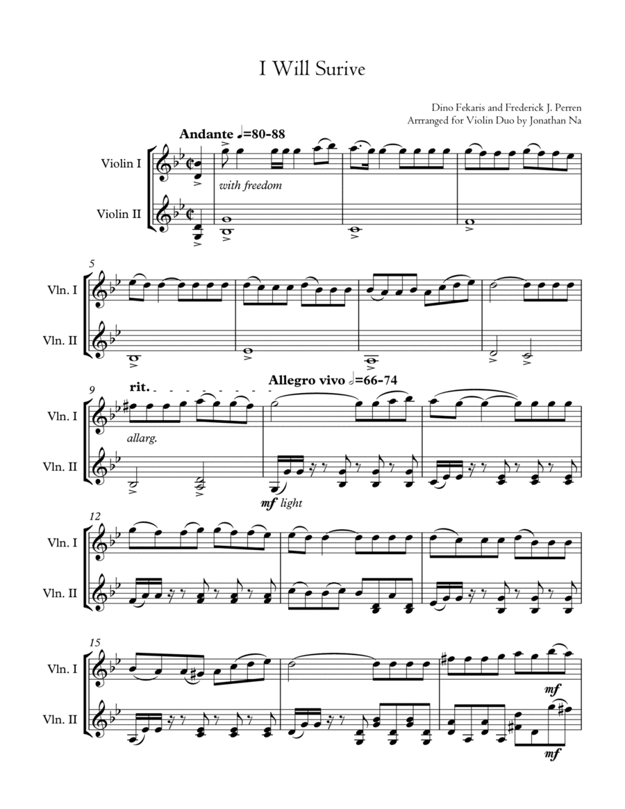 I Will Survive (arr. Jonathan Na)